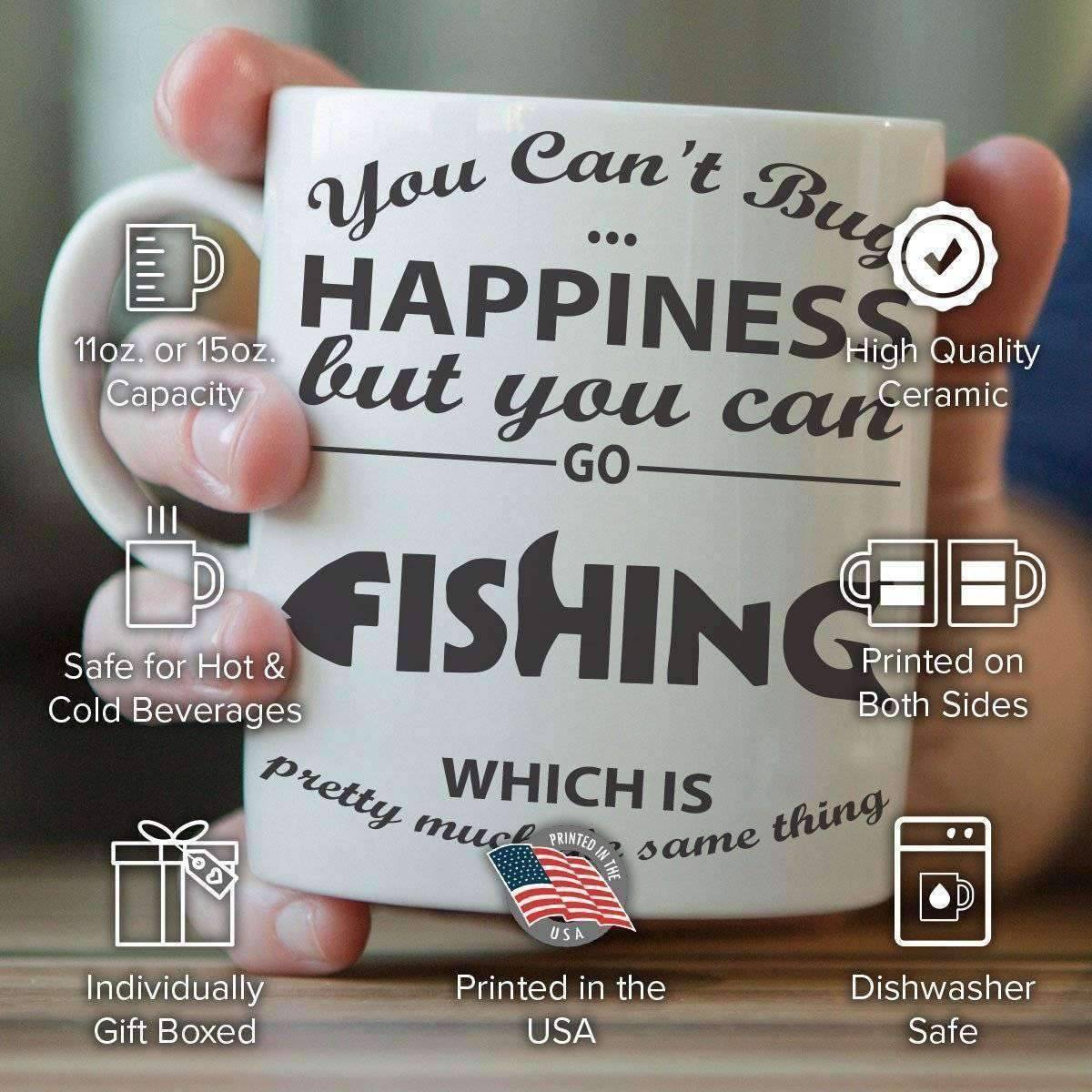 "You Can't Buy Happiness But You Can Go Fishing" Mug - OutdoorsAdventurer