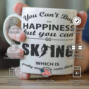 "You Can't Buy Happiness But You Can Go Skiing" Mug - OutdoorsAdventurer