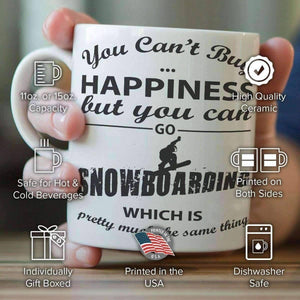 "You Can't Buy Happiness But You Can Go Snowboarding" Mug - OutdoorsAdventurer