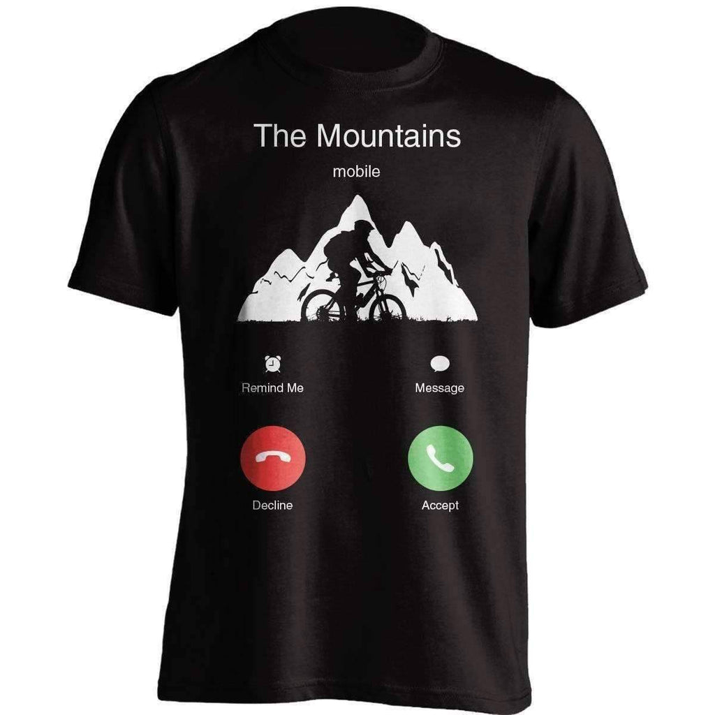 The Mountains Mobile Mountain Biking T-Shirt