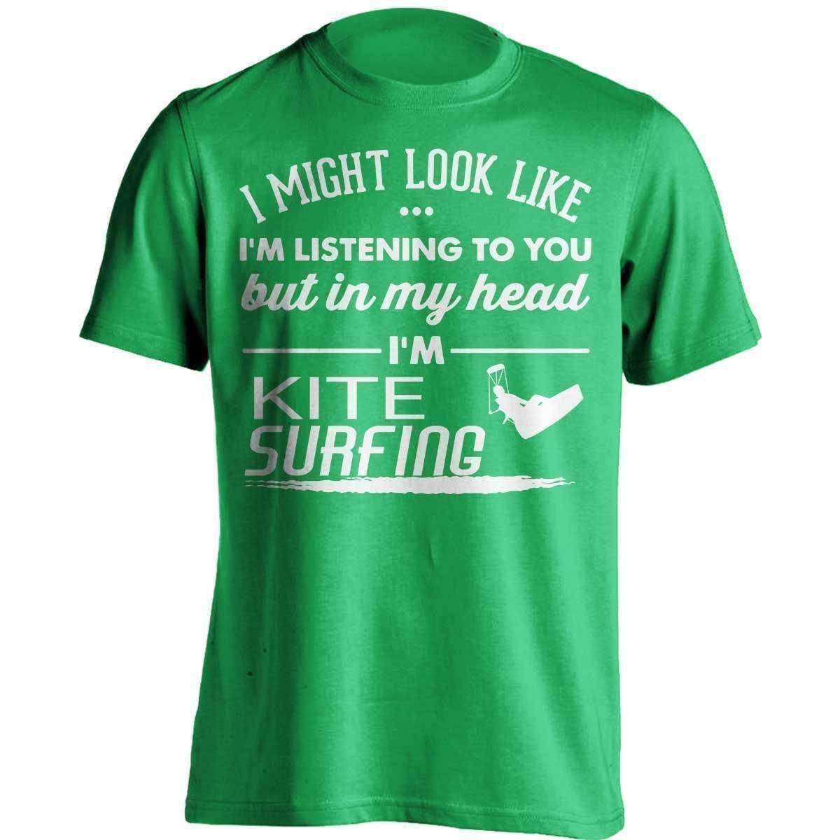 I Might Look Like I'm Listening To You Kite Surfing T-Shirt - OutdoorsAdventurer