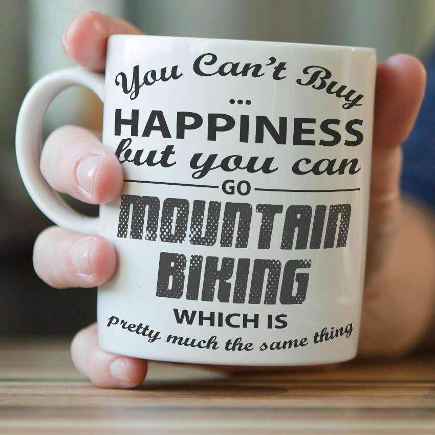 "You Can't Buy Happiness But You Can Go Mountain Biking" Mug - OutdoorsAdventurer