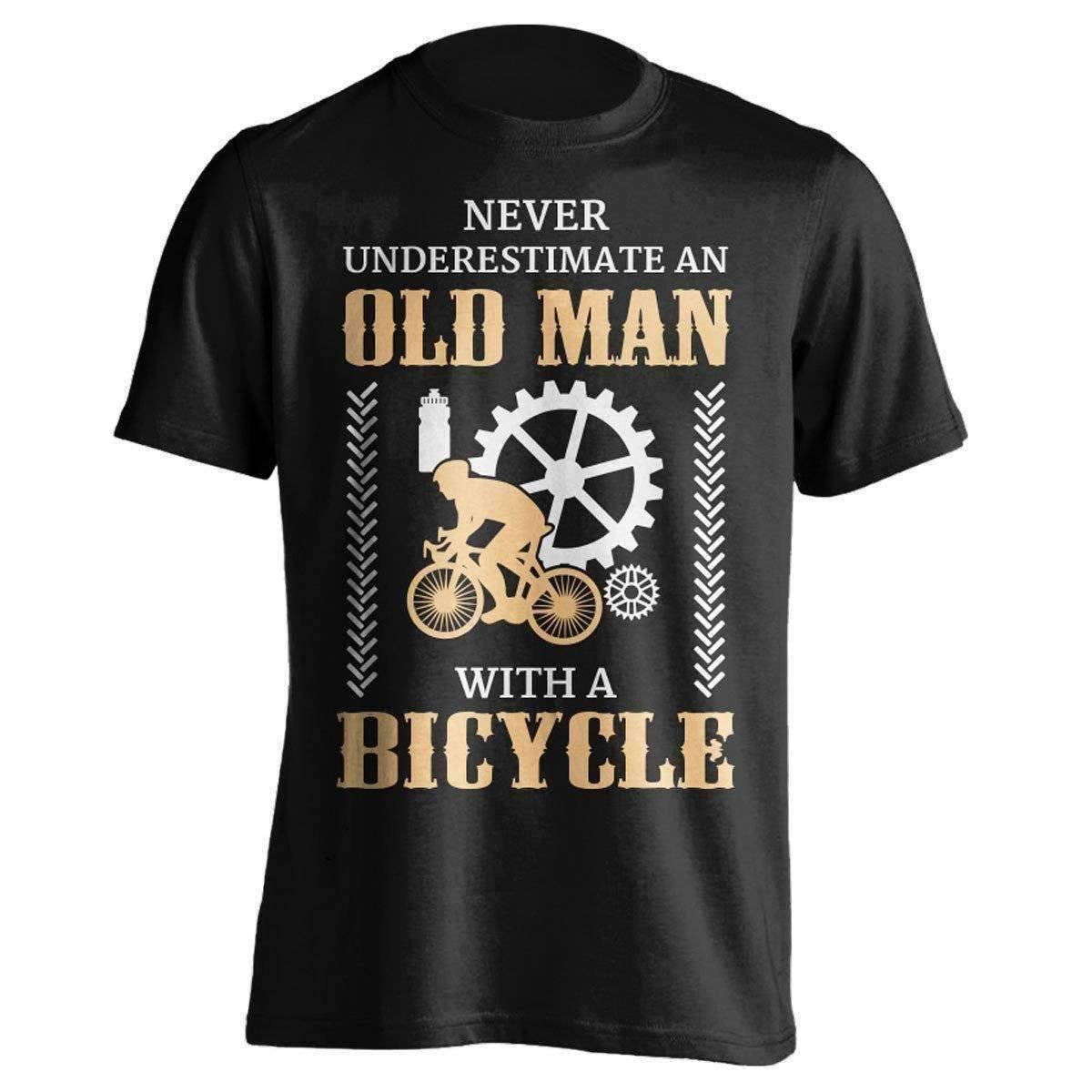 "Never Underestimate An Old Man..." Bicycle T-Shirt - OutdoorsAdventurer