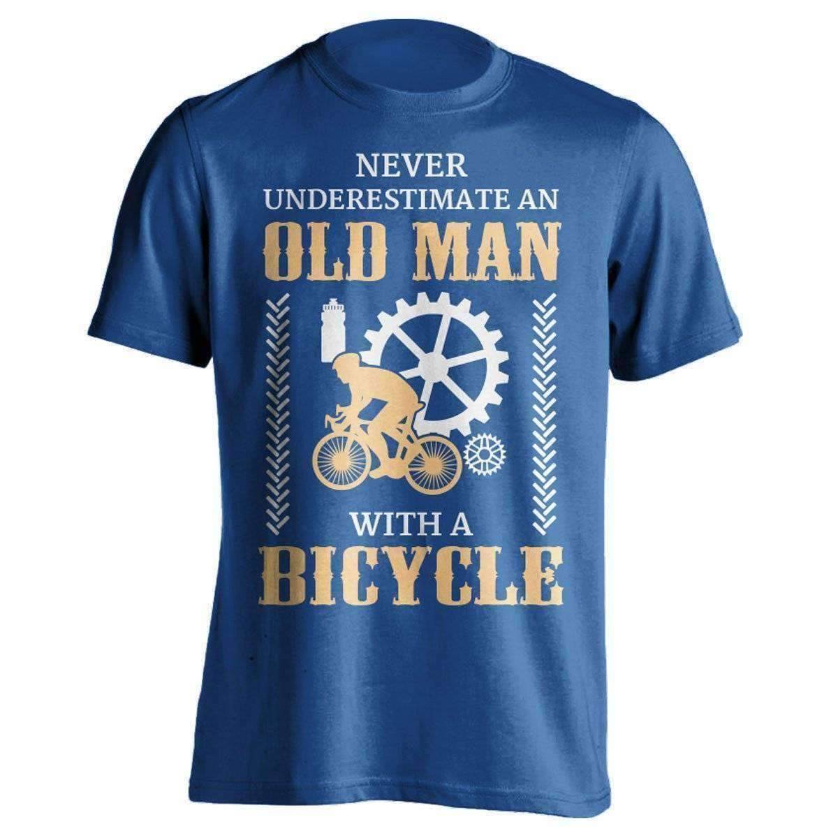 "Never Underestimate An Old Man..." Bicycle T-Shirt - OutdoorsAdventurer