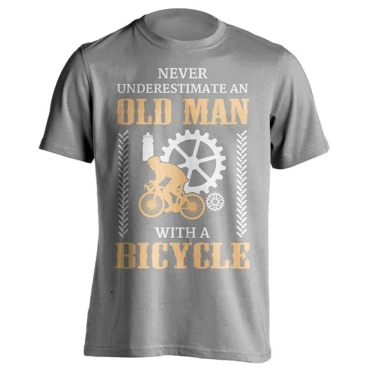 "Never Underestimate An Old Man..." Bicycle T-Shirt - OutdoorsAdventurer