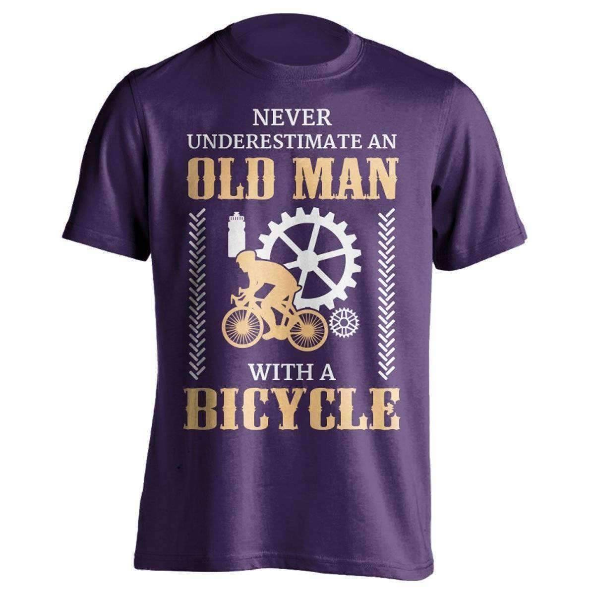 "Never Underestimate An Old Man..." Bicycle T-Shirt - OutdoorsAdventurer