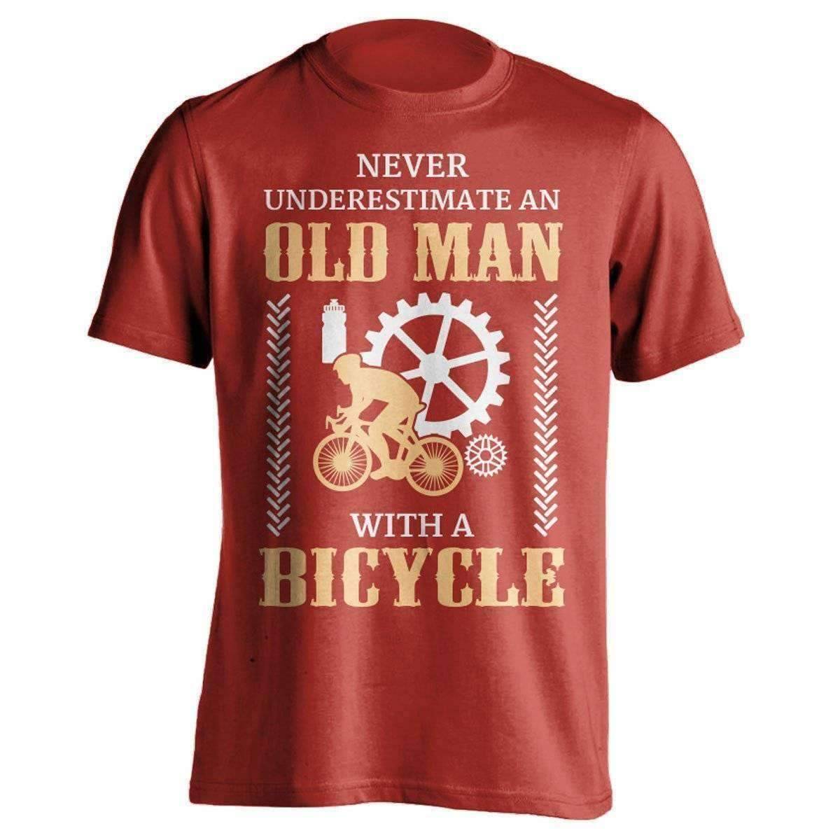 "Never Underestimate An Old Man..." Bicycle T-Shirt - OutdoorsAdventurer