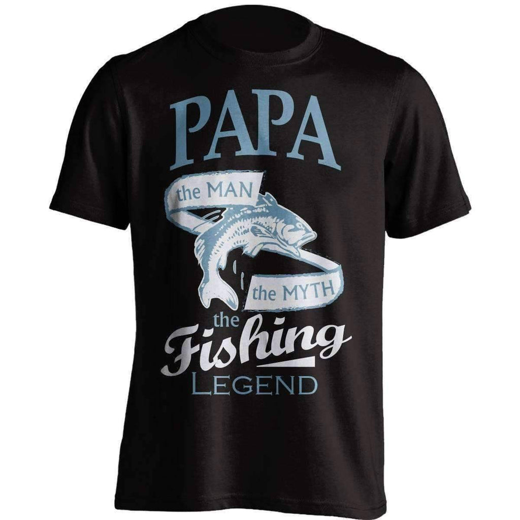 "Papa, The Man, The Myth, The Fishing Legend" T-Shirt - OutdoorsAdventurer