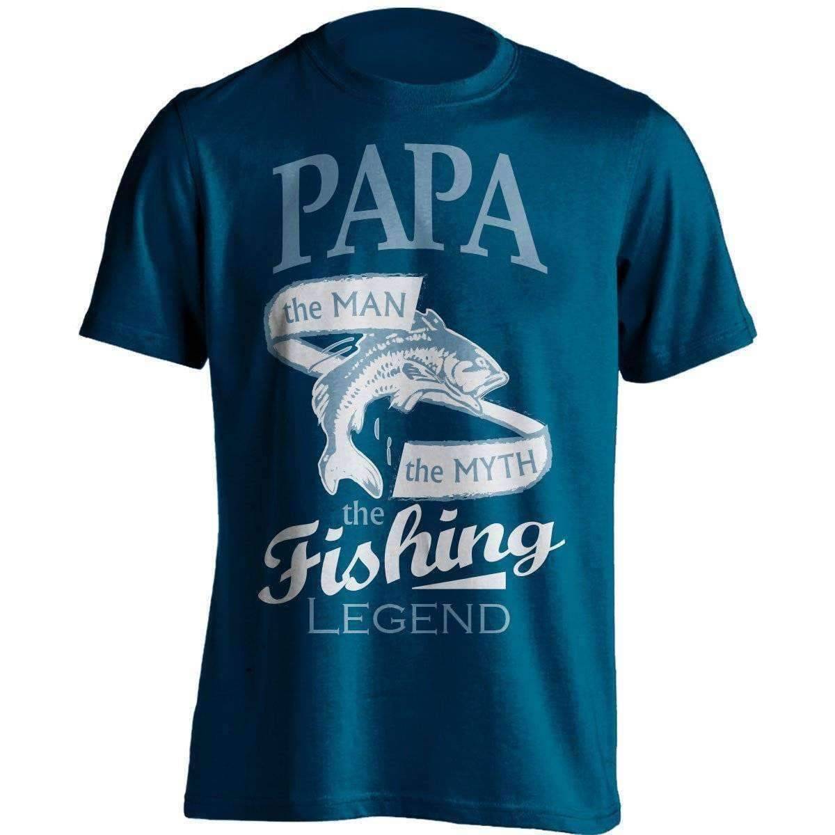 "Papa, The Man, The Myth, The Fishing Legend" T-Shirt - OutdoorsAdventurer