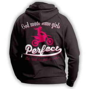 "God Made Some Girls Perfect..." Dirt Bike Hoodie - OutdoorsAdventurer