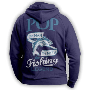 "Pop, The Man, The Myth, The Fishing Legend"  Hoodie - OutdoorsAdventurer