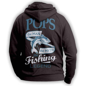 "Pops, The Man, The Myth, The Fishing Legend" Hoodie - OutdoorsAdventurer