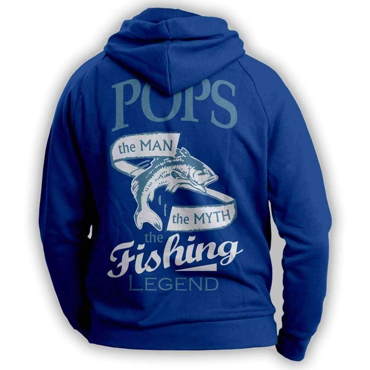 "Pops, The Man, The Myth, The Fishing Legend" Hoodie - OutdoorsAdventurer