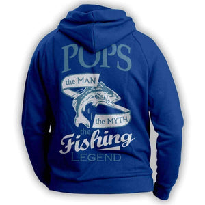 "Pops, The Man, The Myth, The Fishing Legend" Hoodie - OutdoorsAdventurer