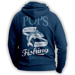"Pops, The Man, The Myth, The Fishing Legend" Hoodie - OutdoorsAdventurer