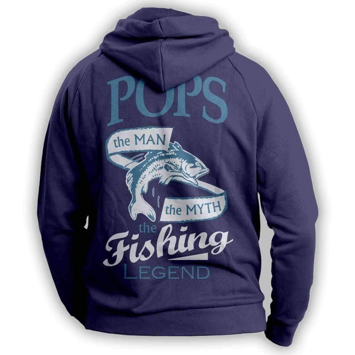 "Pops, The Man, The Myth, The Fishing Legend" Hoodie - OutdoorsAdventurer