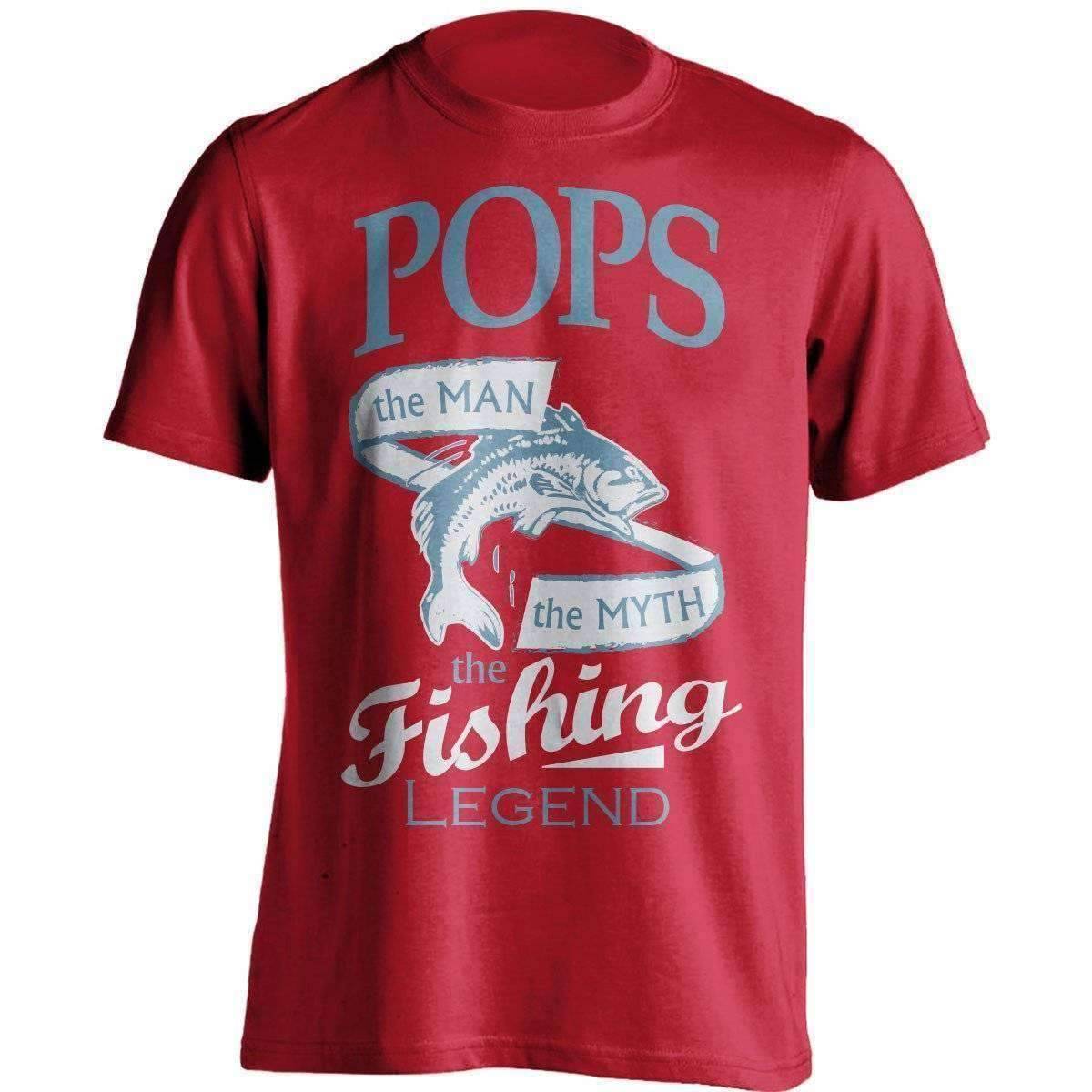 "Pops, The Man, The Myth, The Fishing Legend" T-Shirt - OutdoorsAdventurer