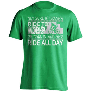 "Not Sure If I Wanna Ride To Work?..." Cycling T-Shirt - OutdoorsAdventurer