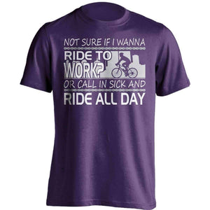 "Not Sure If I Wanna Ride To Work?..." Cycling T-Shirt - OutdoorsAdventurer