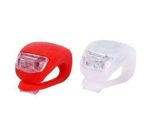 Ultra Bright Waterproof SILICON LED BIKE LIGHT SET 2LED Front + Rear Safety Light