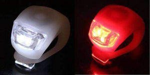 Ultra Bright Waterproof SILICON LED BIKE LIGHT SET 2LED Front + Rear Safety Light