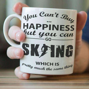 "You Can't Buy Happiness But You Can Go Skiing" Mug - OutdoorsAdventurer