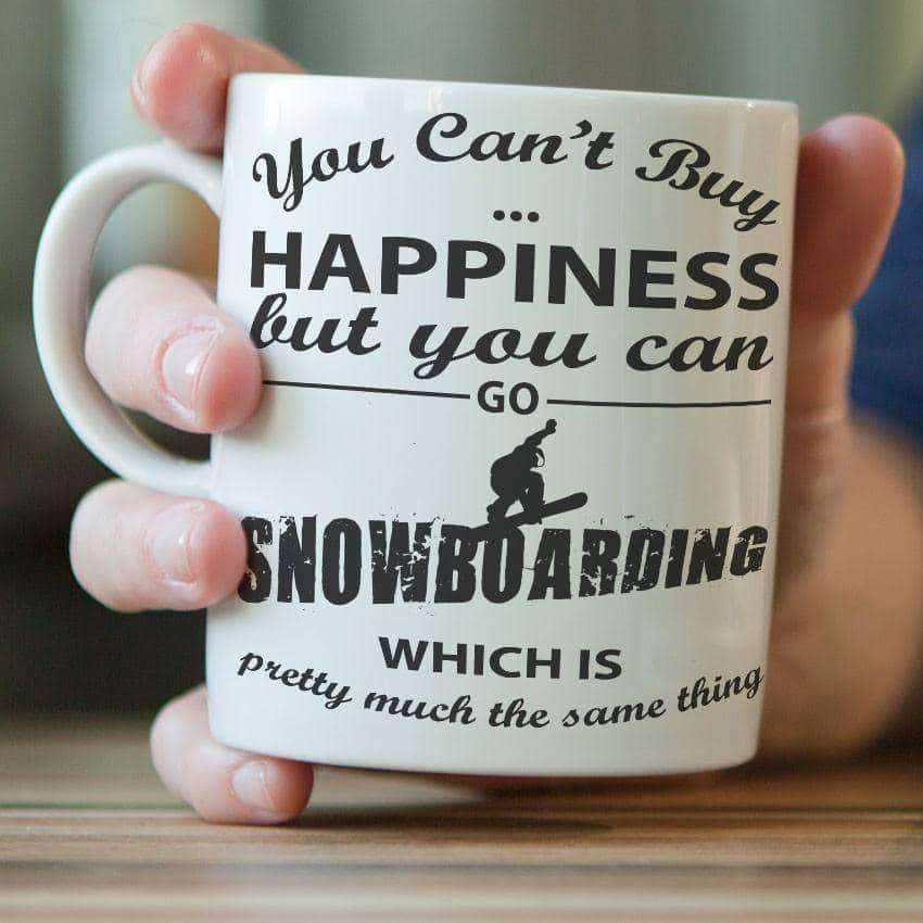 "You Can't Buy Happiness But You Can Go Snowboarding" Mug - OutdoorsAdventurer
