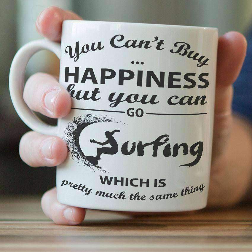 "You Can't Buy Happiness But You Can Go Surfing" Mug - OutdoorsAdventurer