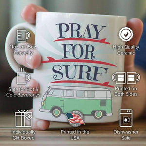 "Pray For Surf" Surfing Mug - OutdoorsAdventurer