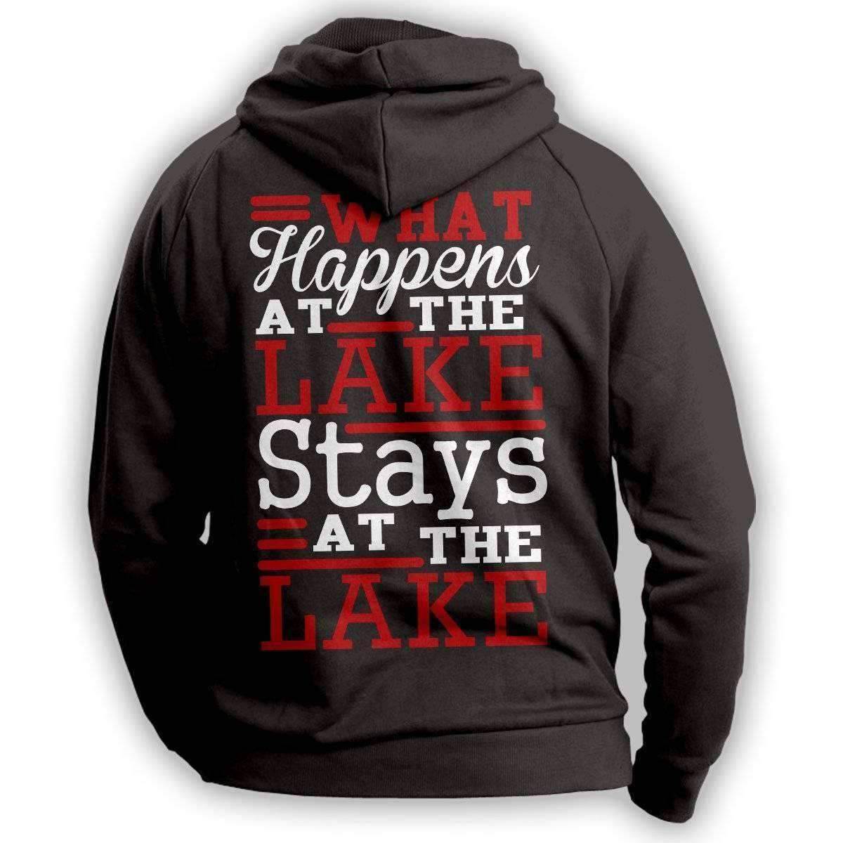 "What Happens At The Lake" Fishing Youth's Hoodie - OutdoorsAdventurer