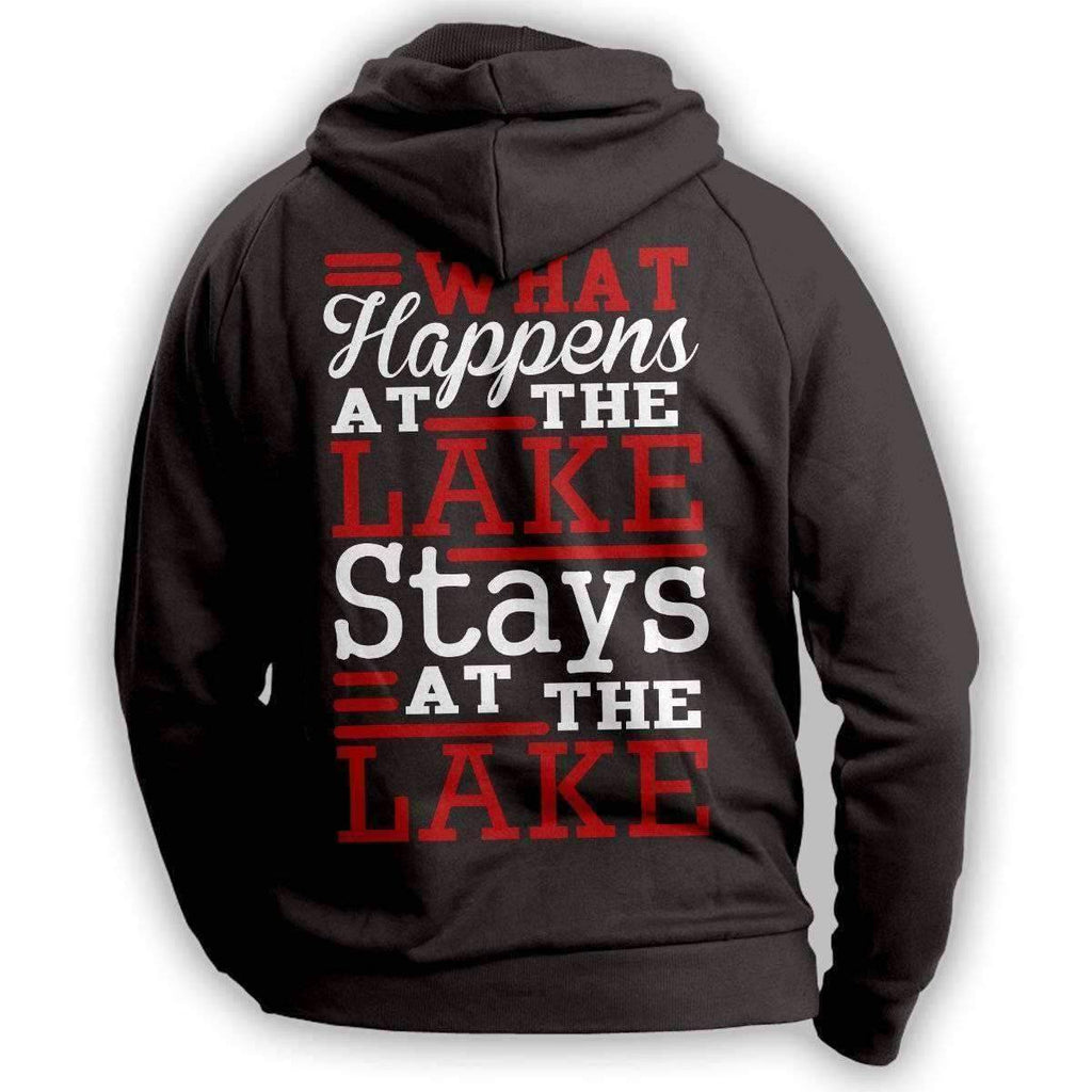 "What Happens At The Lake" Fishing Youth's Hoodie - OutdoorsAdventurer