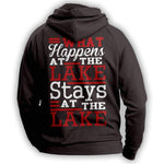 "What Happens At The Lake" Fishing Youth's Hoodie - OutdoorsAdventurer