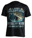 "I Just Hold My Rod" Fishing T-Shirt - OutdoorsAdventurer